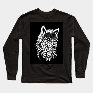 he wolf ecopop in chicano style mandala pattern art Long Sleeve T-Shirt